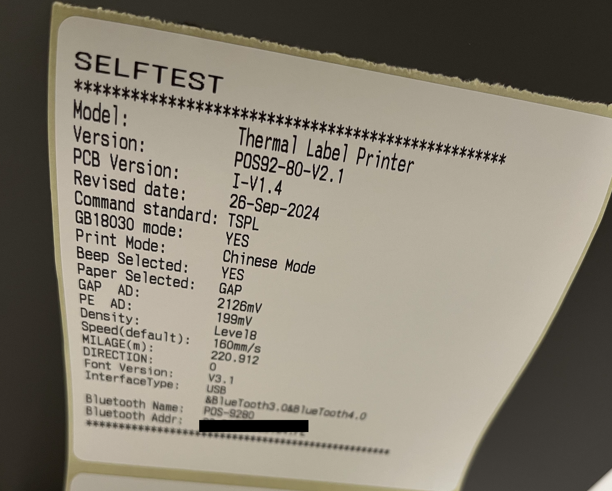 Label Printer details